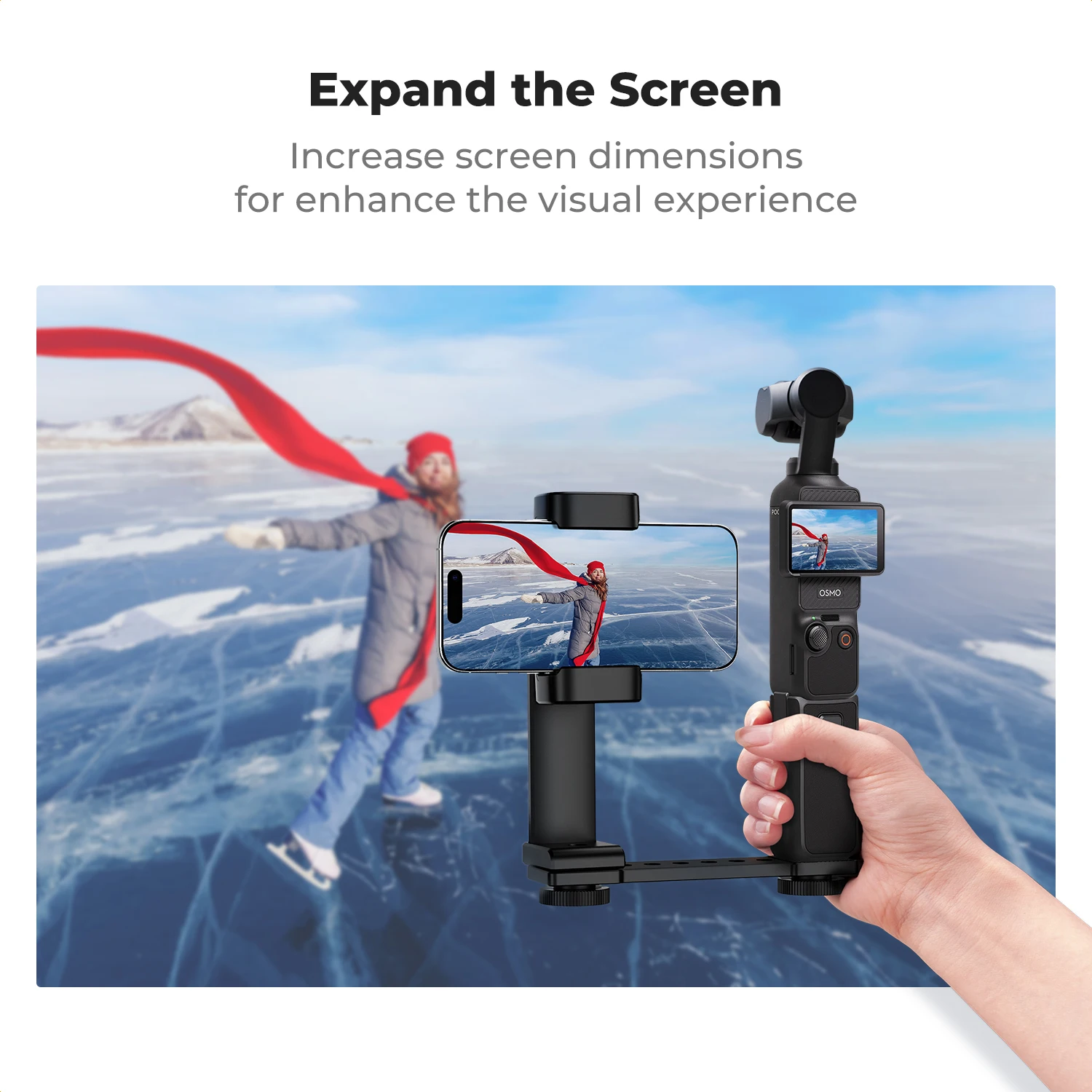 K&F Concept DJI 오즈모 포켓 3 크리에이터 콤보 액세서리용 폰 홀더 마운트, 각도 조절 가능 휴대폰 클립