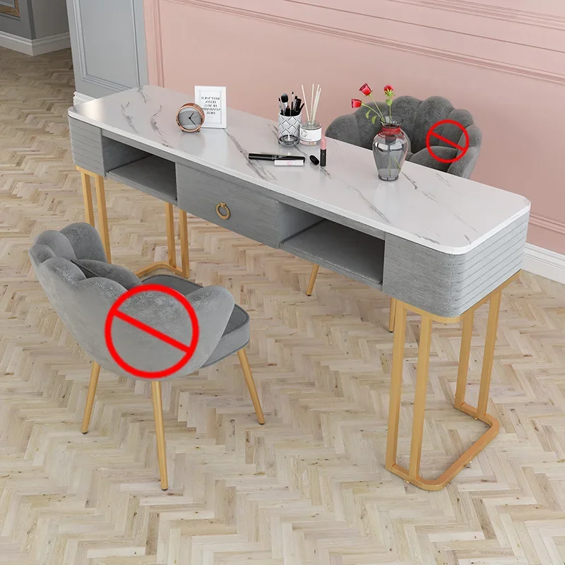 Modern Minimalist Nail Tables Manicure Shop Table and Chair Set Light Luxury Single Double Professional Manicure Table Chair