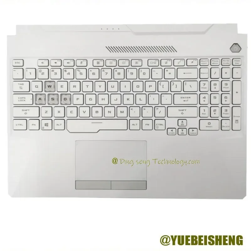 

YUEBEISHENG 97%New/org For ASUS TUF Gaming 8 F15 FX506 FA506 Palmrest US keyboard upper cover Touchpad Backlight,White