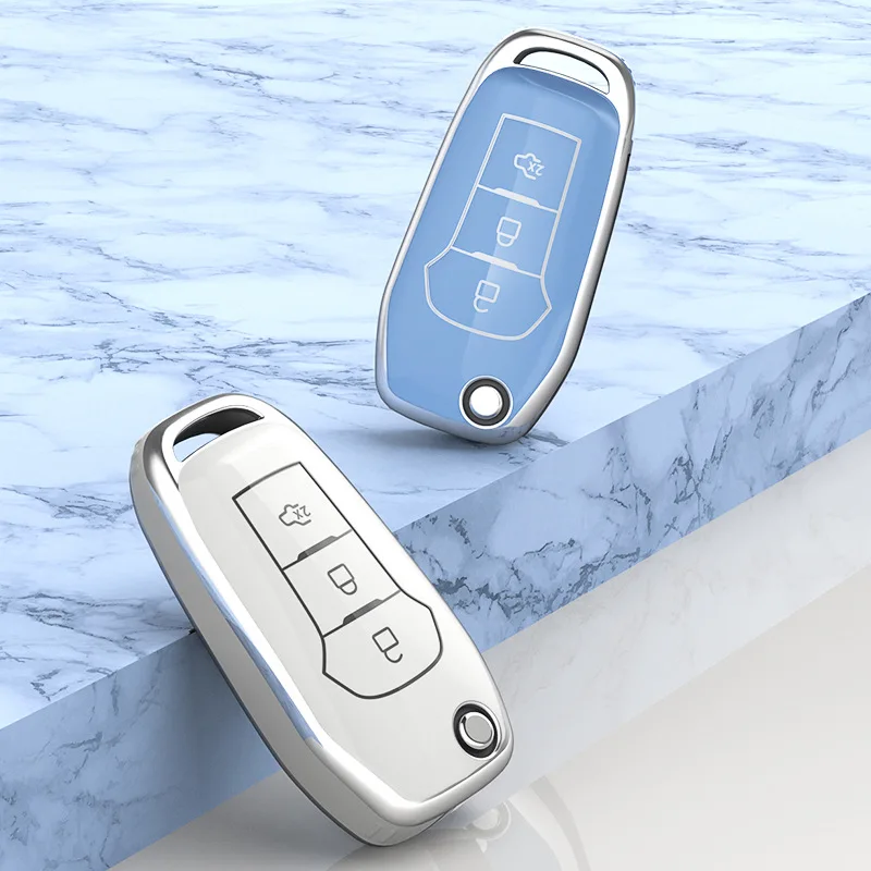 

TPU Car Remote Key Case Cover Shell Keychain For Ford Fusion Fiesta Mondeo Ecosport Kuga Escort Everest Ranger F150 Accessories