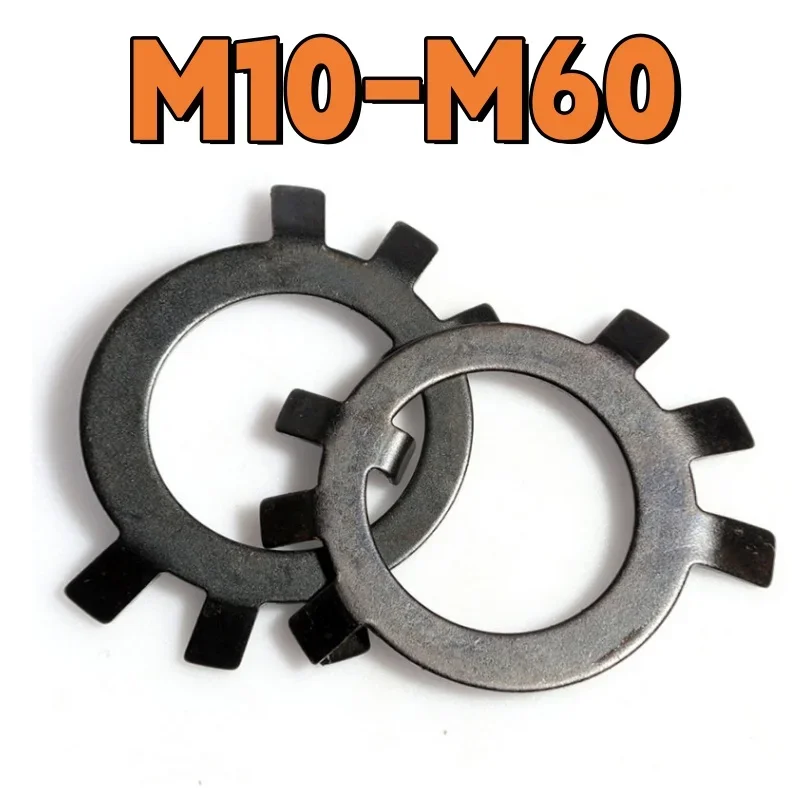 Lock Gasket Washers M10 M12 M14 M16 M18 M20 M24 M25 M27 M30-M60 Black Carbon Steel Retaining Stop Washers for Slotted Round Nuts