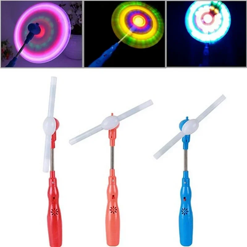 3pcs LED Music Windmill Spinner Flashing Light Up Windmill Rainbow Spinning Glow Toy Random Color Kids Indoor Toy