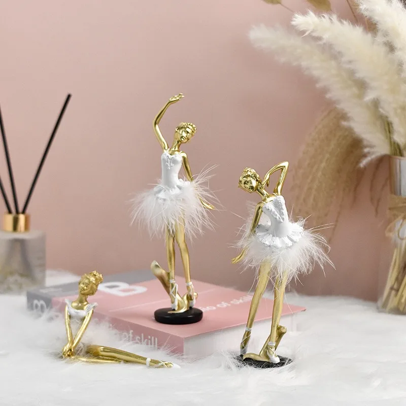 

Ballerina Statue European Style Collectible Ballet Dancer Sculpture Artwork for Bedroom Home Office Bookcase Entrance Decor