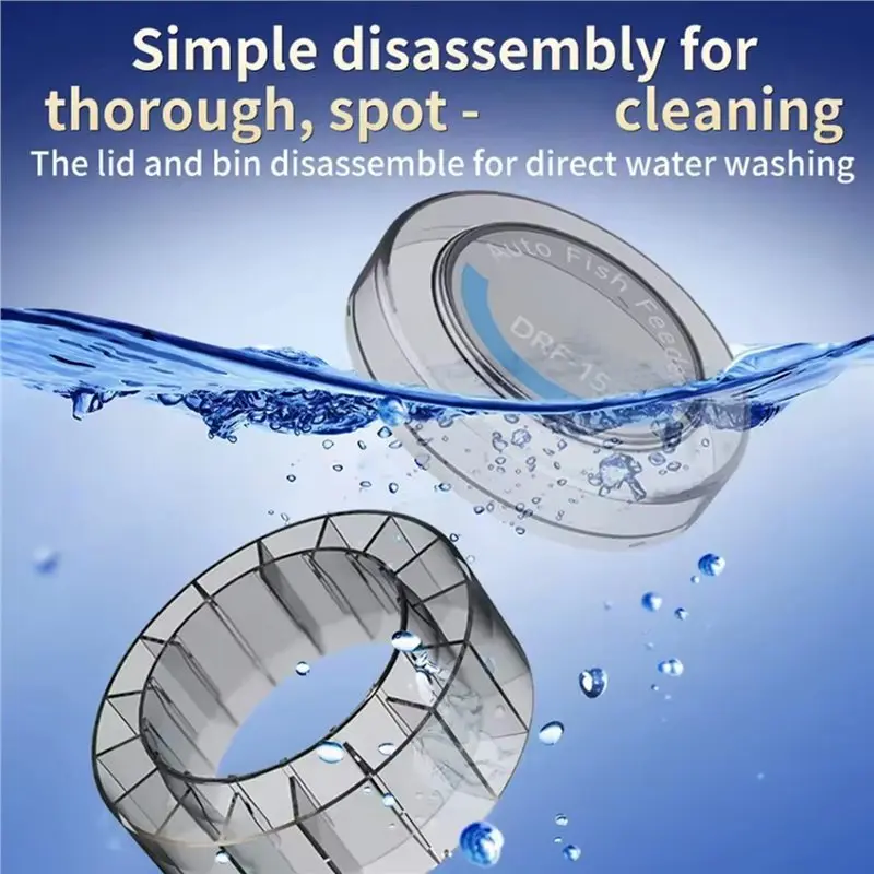 2025 Trend DRF-15 Fish Tank Feeder Automatic With Digital Timing Functionality BT Remote Control Food Dispenser For Aquarium Pet