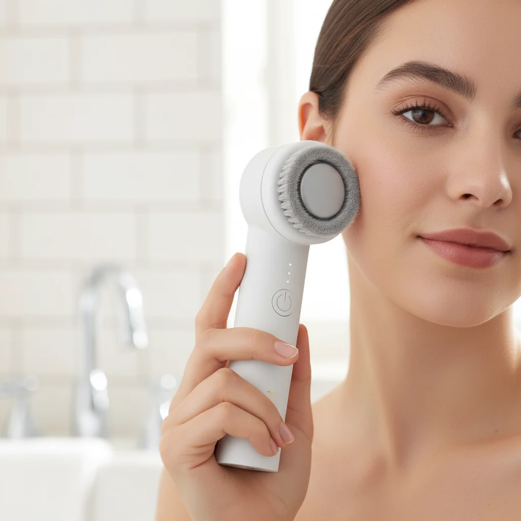 

Портативный электрический очиститель для лица, силиконовая щетка для очищения пор, вращающаяся щетка для умывания