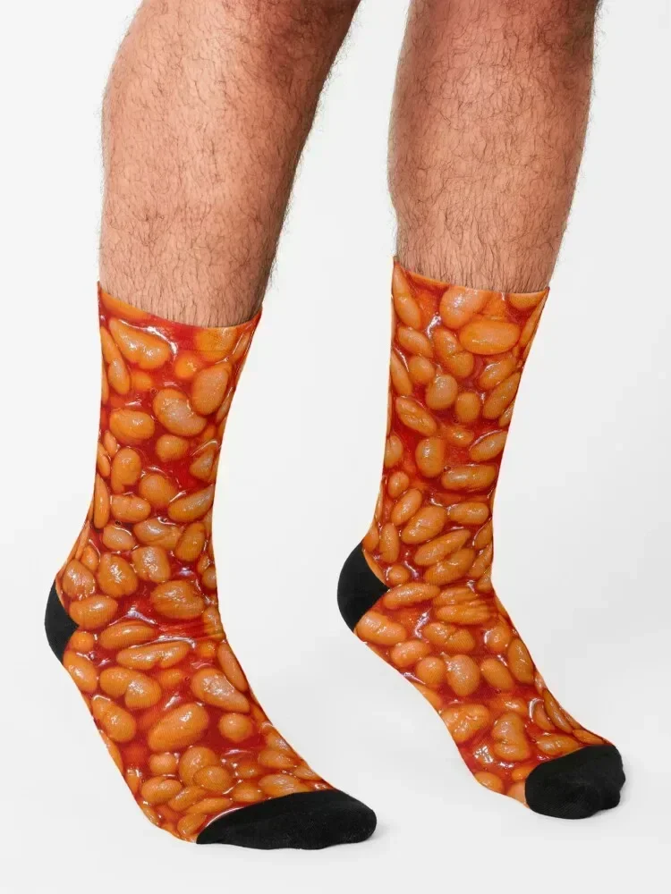 Bas de sport à motif de nourriture pour hommes et femmes, chaussettes de mode, haricots cuits, tomate rouge, ce, luxe