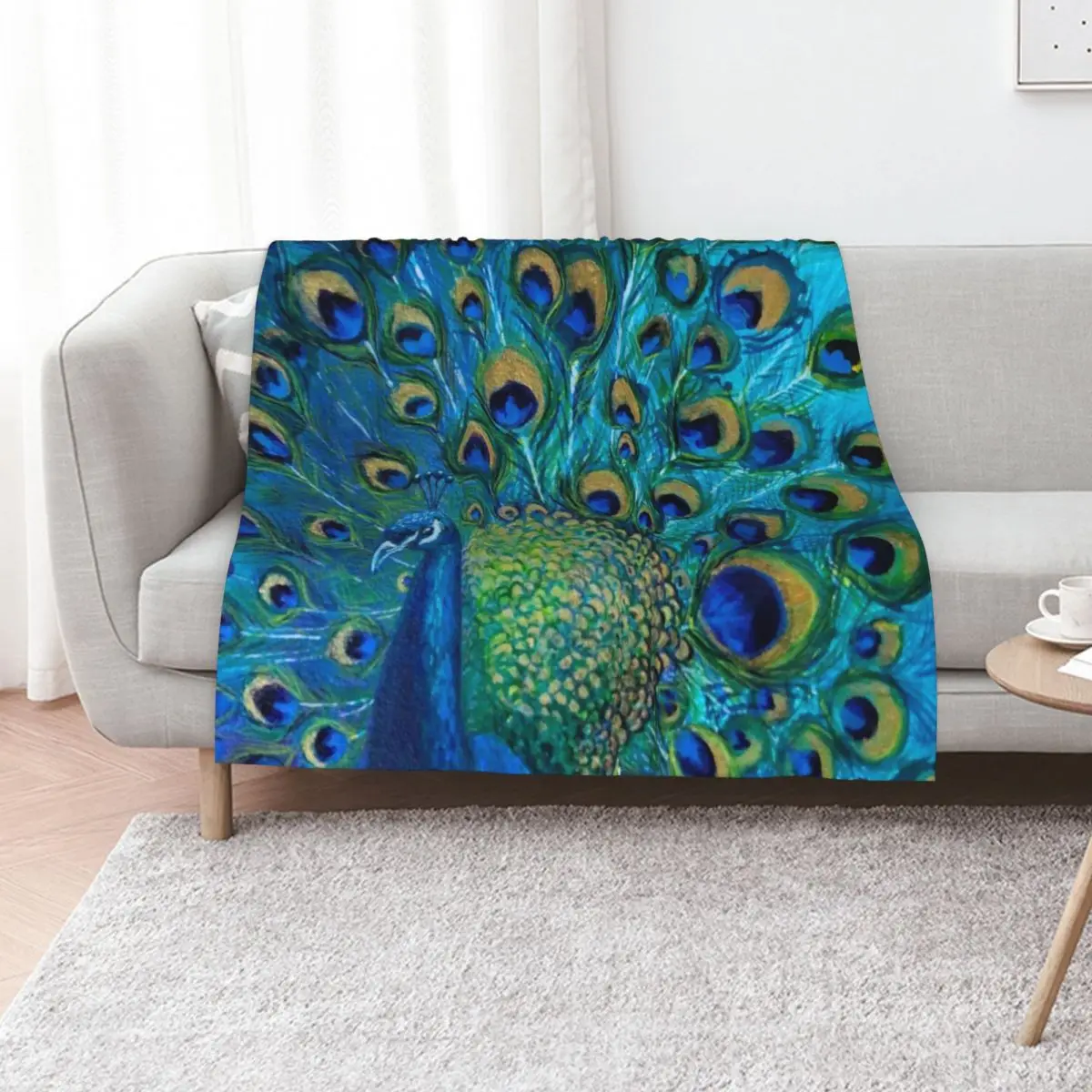 Peacock Full Glory 2 Throw Blanket Soft Big Summer Beddings wednesday Baby Giant Sofa Bed Blankets