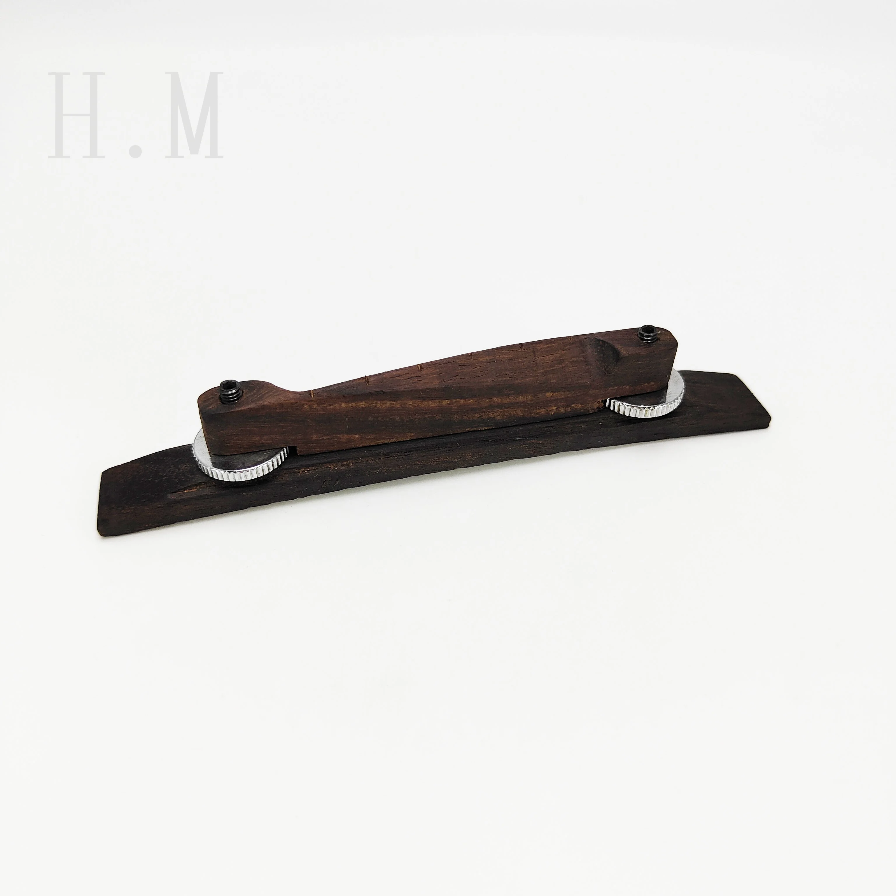 Pont de guitare jazz en bois de rose (Takahashi/Low Bridge/Thin Base) avec selle à code inférieur, pont flottant