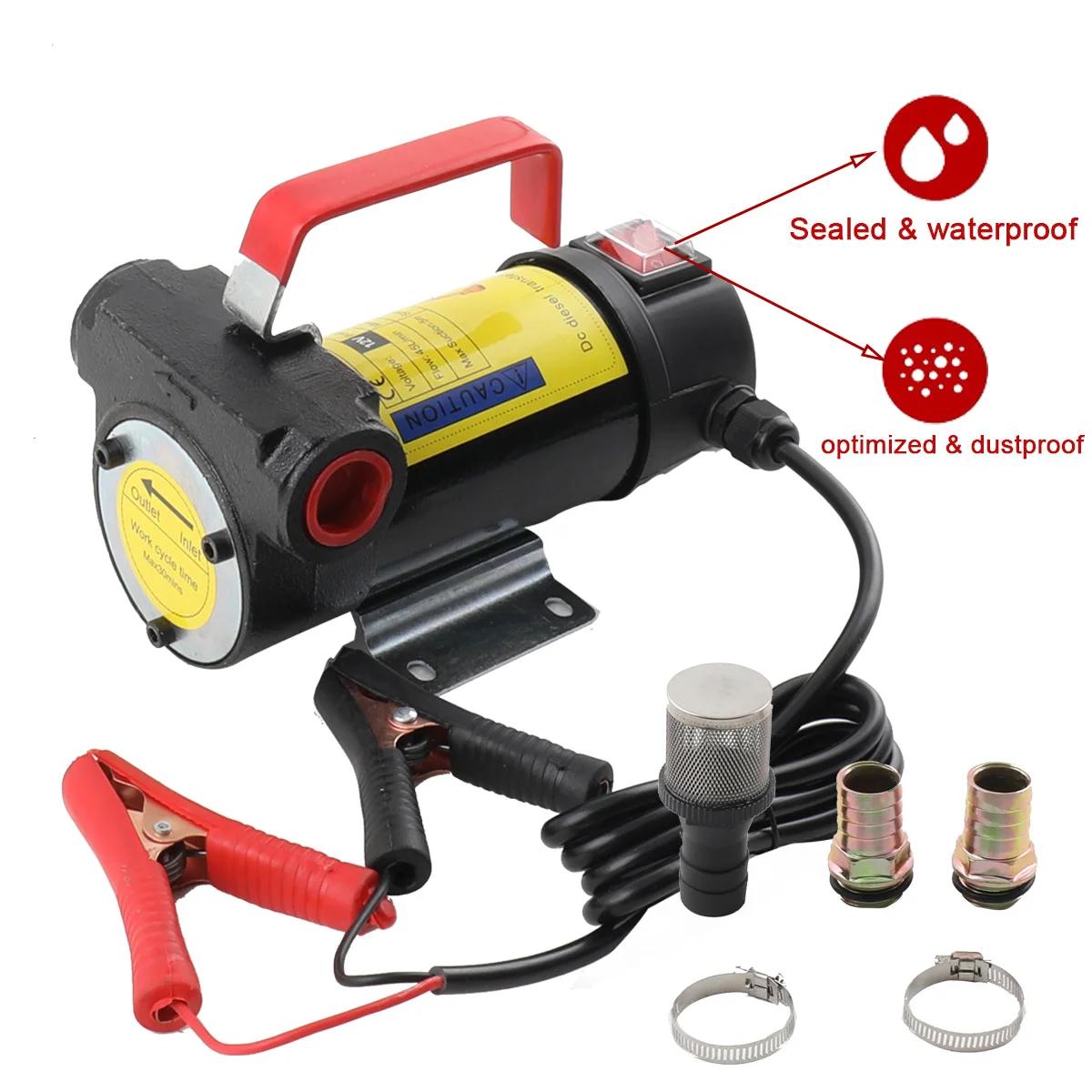 مضخة نقل الوقود الكهربائية المحمولة للسيارة ، 175 واط ، الديزل ، ضخ النفط ، الديزل ، الكيروسين ، الديزل الحيوي ، تيار مستمر 12 فولت