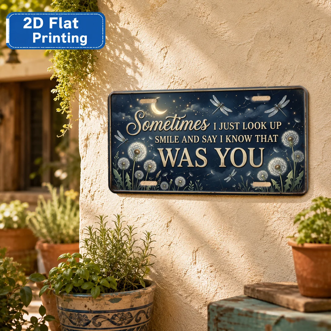 1pc Retro Aluminum Dandelion Memorial Missing Slogan Plaque, Rustic Iron Outdoor Wall Art Suitable for Bar, Porch Decor