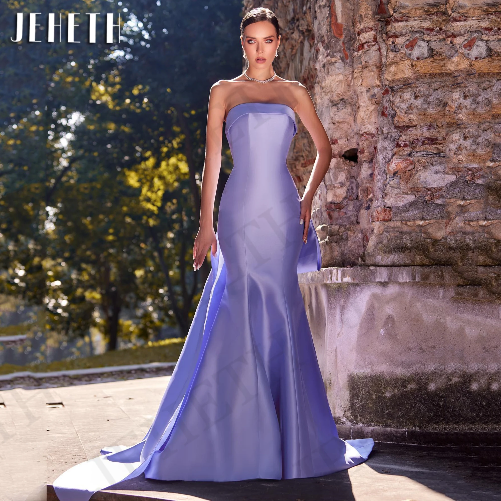 Женское атласное вечернее платье с юбкой годе, со съемным шлейфом и открытой спиной Фиолетовый без бретелек русалка вечерние платья женщина роскошь Съемный шлейф Атлас Открытая спина Формальные события платье Женское атласное вечернее платье с юбкой годе, со съемным шлейфом и открытой спиной Фиолетовый без бретелек русалка вечерние платья женщина роскошь Съемный шлейф Атлас Открытая спина Формальные события платье