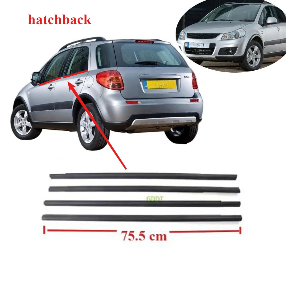 

4 Pieces Outside Weather Strip for Suzuki SX4 hatchback Window Glass Rubber for SX4 Glass Protect Rubber 83811-56K00-000