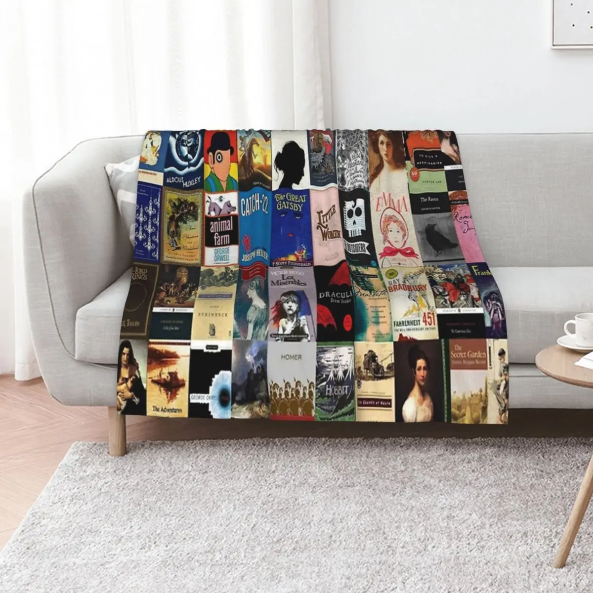 Classic Literature Book Covers Throw Blanket Shaggy Beautifuls Hair Thermals For Travel Polar Blankets