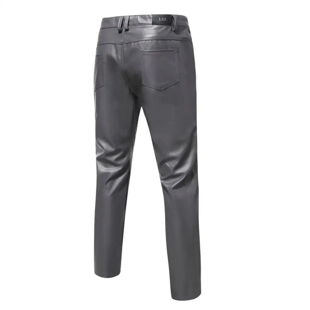 PU หนังกางเกงผู้ชาย Homme เซ็กซี่ 5XL Steampunk Vintage Hip Hop Pantalon Cuero De Hombre เครื่องแต่งกายใหม่ Mens กางเกงหนัง