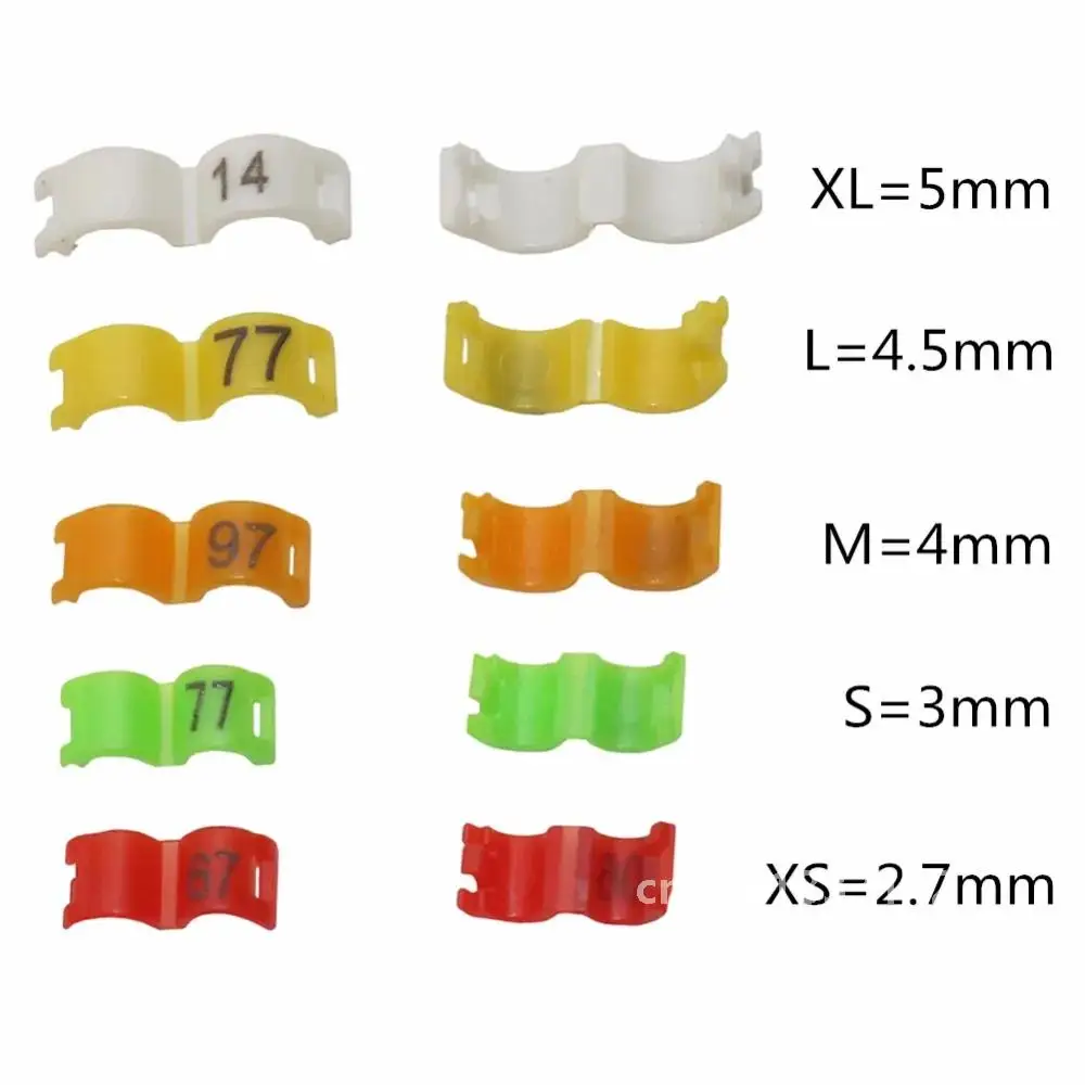 100Pcs Multicolor Bird Foot Ring ID2.7/3/4/4.5/5mm Canary Parrot Pigeon Bird Clip Ring With Word Leg Ring