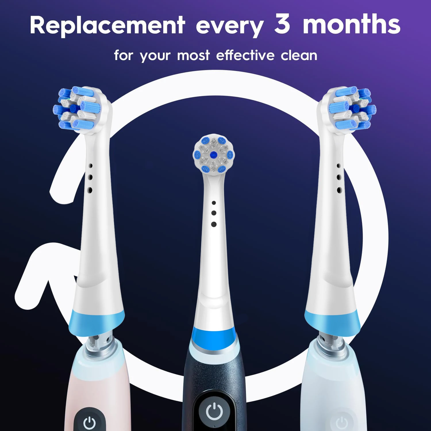 얼티밋 클린 전동 칫솔 교체 브러시 헤드, 커버 포함, 구강-B iO 3, 4, 5, 6, 7, 8, 9/10 시리즈와 호환, 8 팩