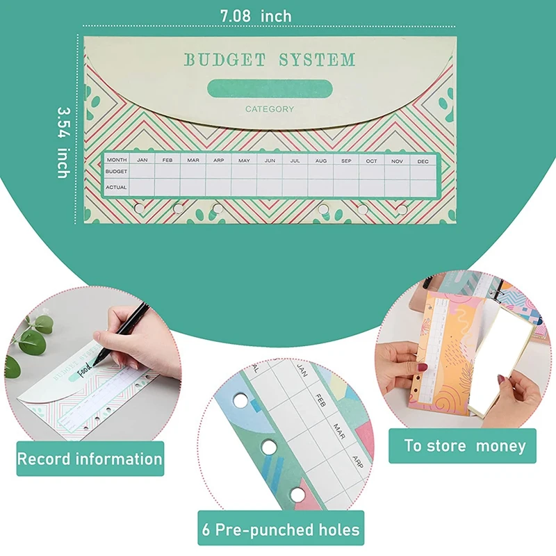 Budget Binder, A6 Money Organizer Binder For Cash Saving With Expense Sheets And Marker Pen, Notebook Binder Cover