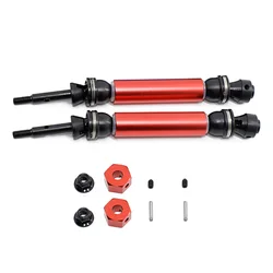 2Pcs Metal Rear Drive Shaft CVD for 1/10 Traxxas Slash Rustler Stampede Hoss VXL 4X4 2WD RC Car Upgrade Parts,Red