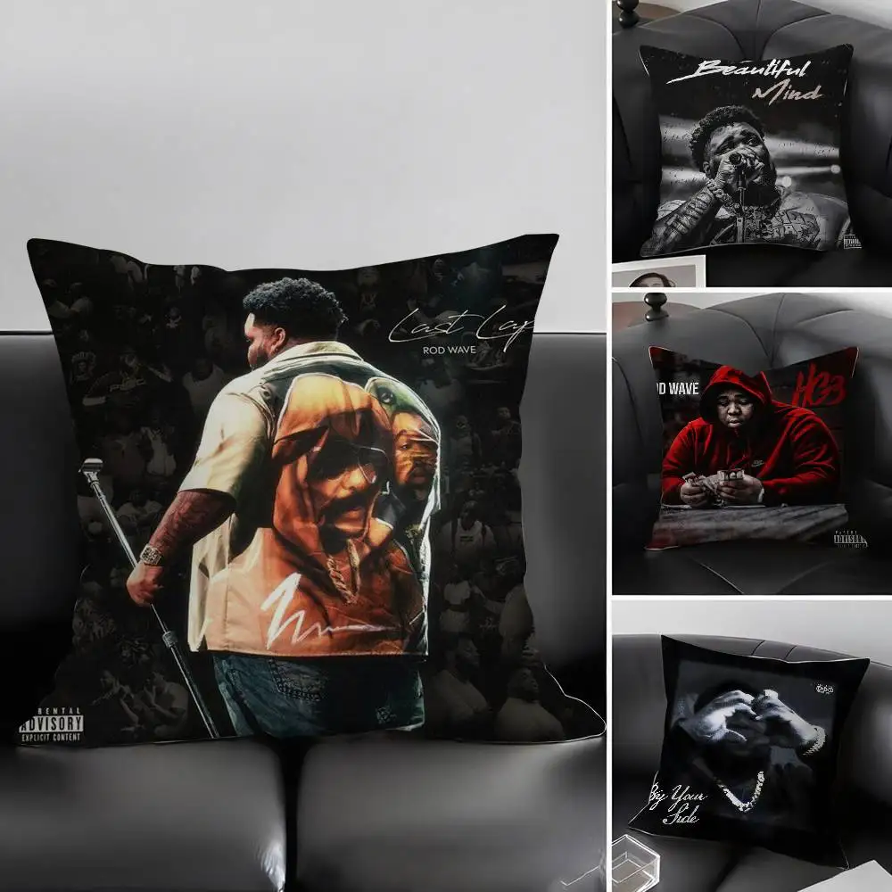 Rapper R-Rod Wave Pillow Case Home Dorm Chair Back Short Plush Double-sided Printing Office Nap Time Cushion Cover
