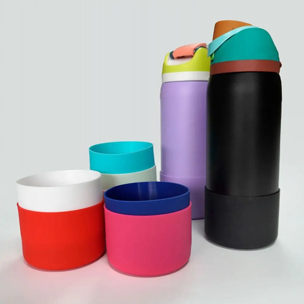 1 قطعة دائم المضادة للانزلاق سيليكون التمهيد واقية لينة زجاجة أسفل قاعدة كوب ملون كم ل 24 أوقية 32 أوقية 40 أوقية #2