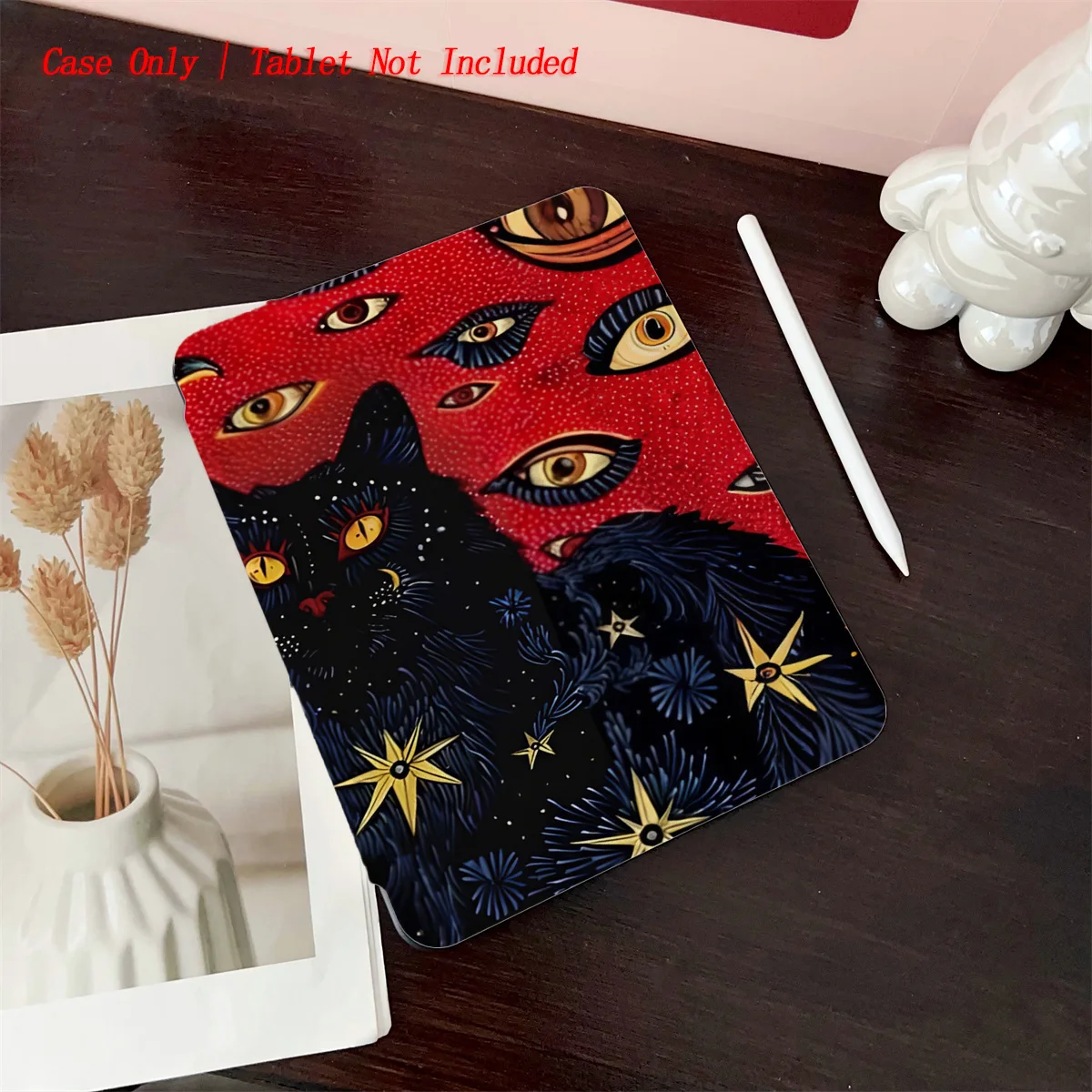 

Simple Fresh 360° Rotating iPad Book Cover with Pen Slot & Sun Pattern, Fits Multiple Apple Models