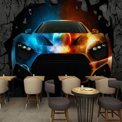 Photo Wallpaper 3D Cool Car Murals Restaurant Cafe Bar Creative Personality Background Wall Paper Papel De Parede Frescoes