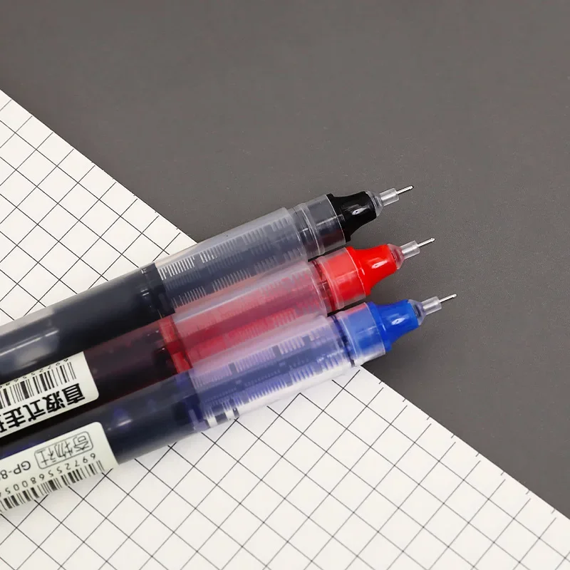 格納式ジェルペンセット、黒と青のインクボールペン、オフィスの書き込み、ビジネス署名、学校用品、韓国の文房具、0.5mm、12個