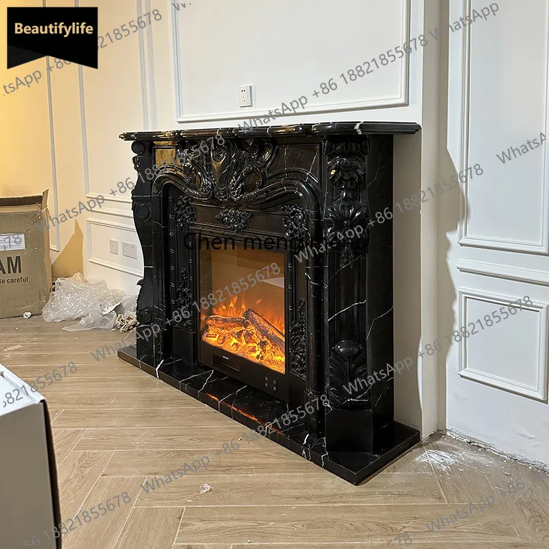 A95 Vintage solid‑wood fireplace cabinet, great shooting prop for store display, wedding floral decor and home ornament.