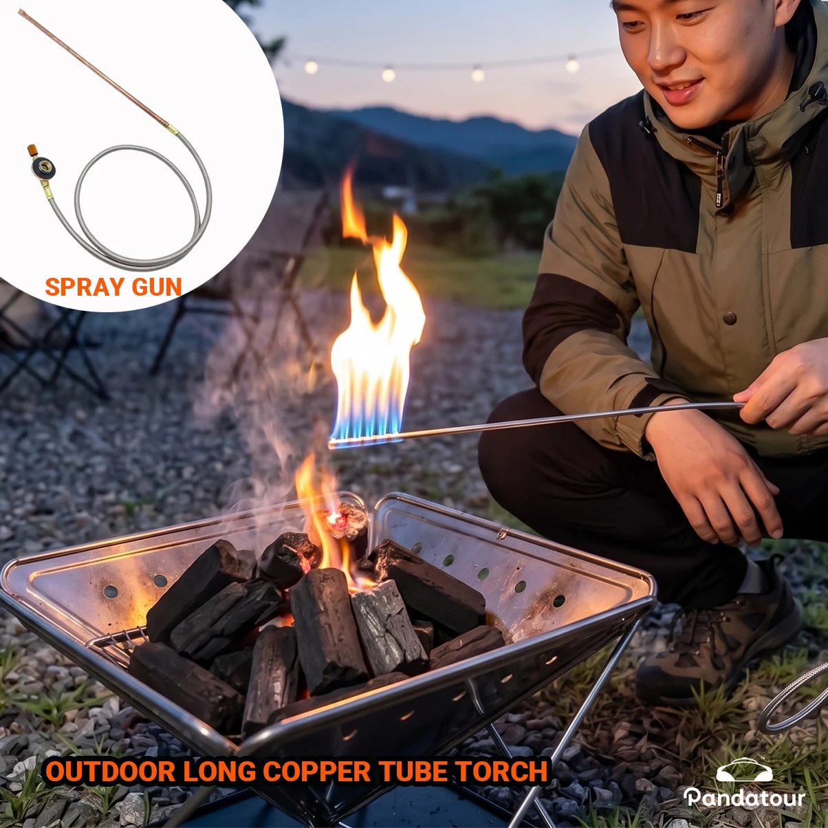 Pandatour 30/40CM Gasadapter-Verlängerungsschlauch Feueranzünder Sprühpistole Camping Feuerholz Outdoor Grill Holzkohle – Detail 4
