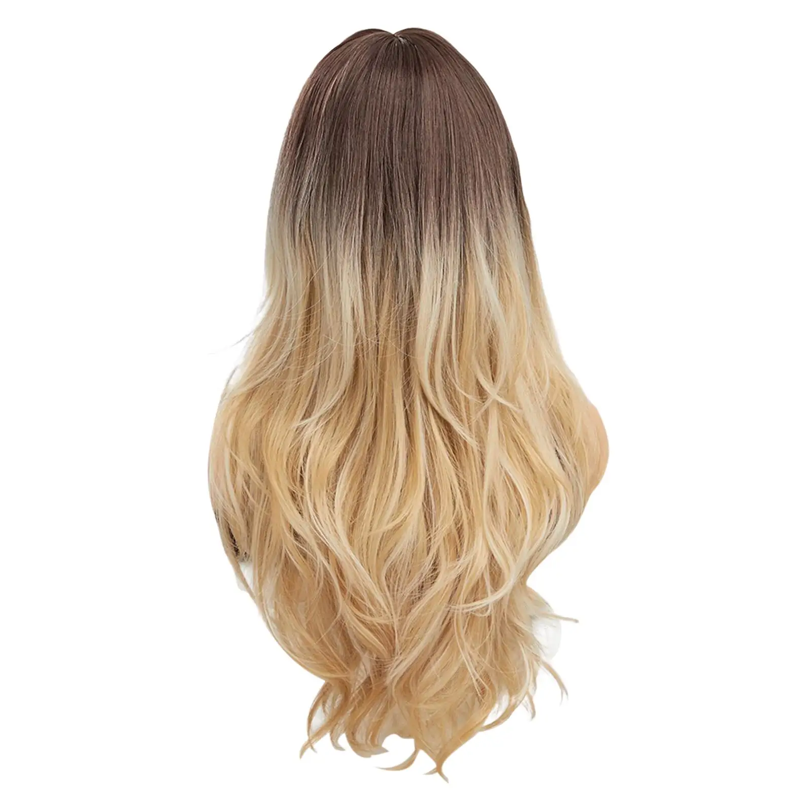 

Long Wig Center Parting Natural Looking Soft Dark brown for Work Daily Use