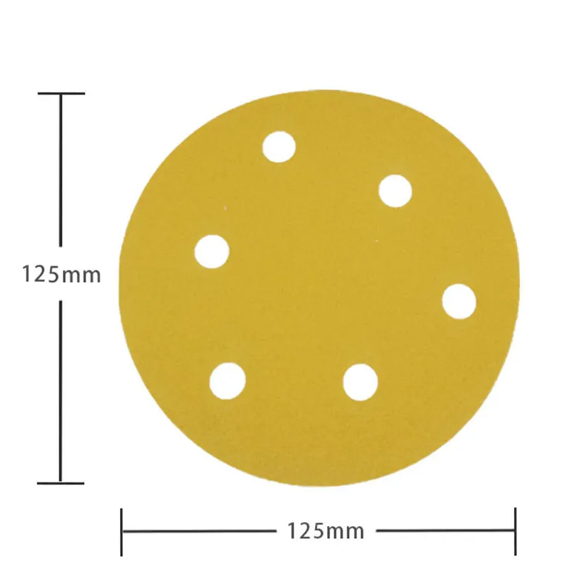 

ATPRO-50 шт., 5 дюймов, 6 отверстий, 125 мм, оксид алюминия, крючок и петля для зерна от 60 до 600 для металлов и автомобилей