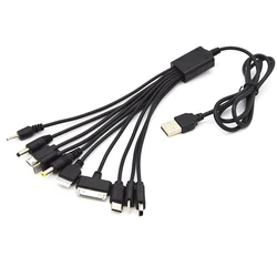 10 In 1 Universal USB Cable Multi Charging Cable Compatible With Multiple Cell Phone Blutooth Earphone Speaker MP3 Player & More