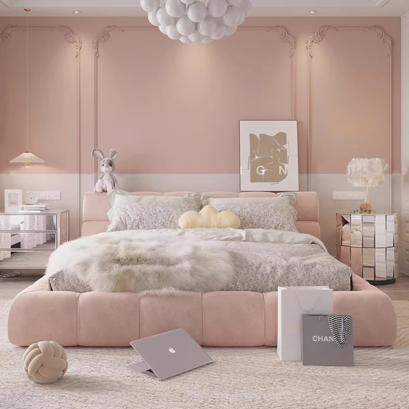 

pink luxury cosy double bed 180x200 cm bases and frames headboard lit luxe single beds modern home camas de dormitorio furniture