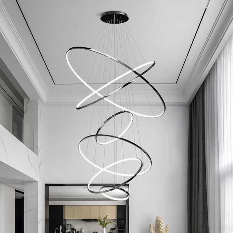 living room decoration Pendant lights Modern dining room lamps for living room smart ring lamp Stair lamp