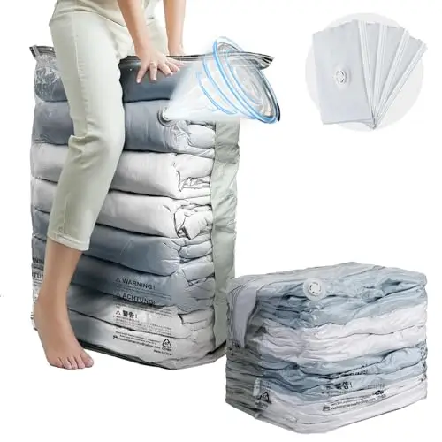 

Вакуумные пакеты для хранения TAILI, 4 штуки, Jumbo Cube (31x40x15 дюймов), особо большие вакуумные пакеты для одежды, одеял, пледов