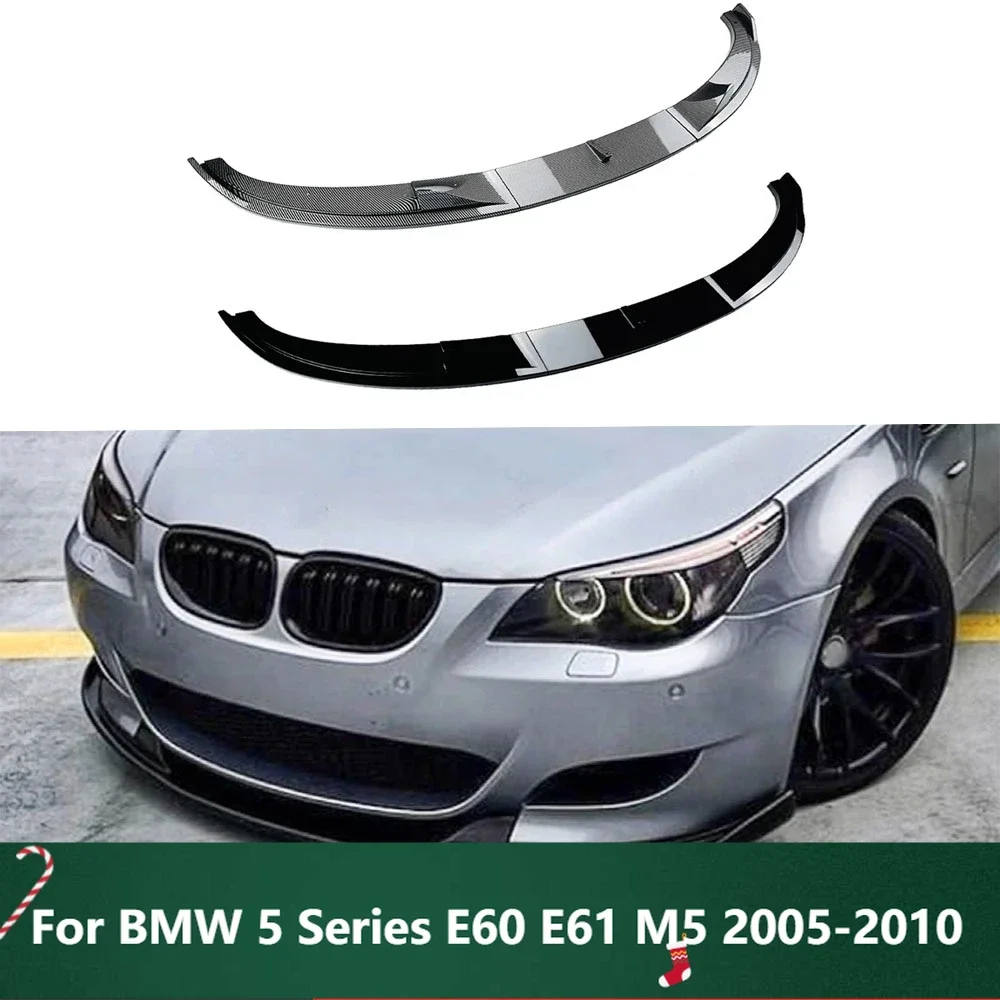 

New！Front Bumper Spoiler Lip Carbon Fiber Look/Gloss Black Lower Splitter Body Kit Protector For BMW 5 Series E60 E61 M5 2005-20