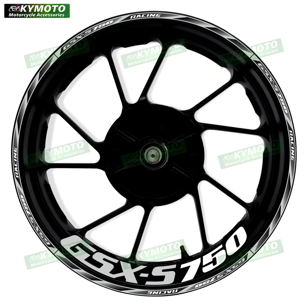 For GSX-S750 GSX S750 motorcycle accessories 17 inch front and rear wheel decals fairing hub rim reflective stickers decoration