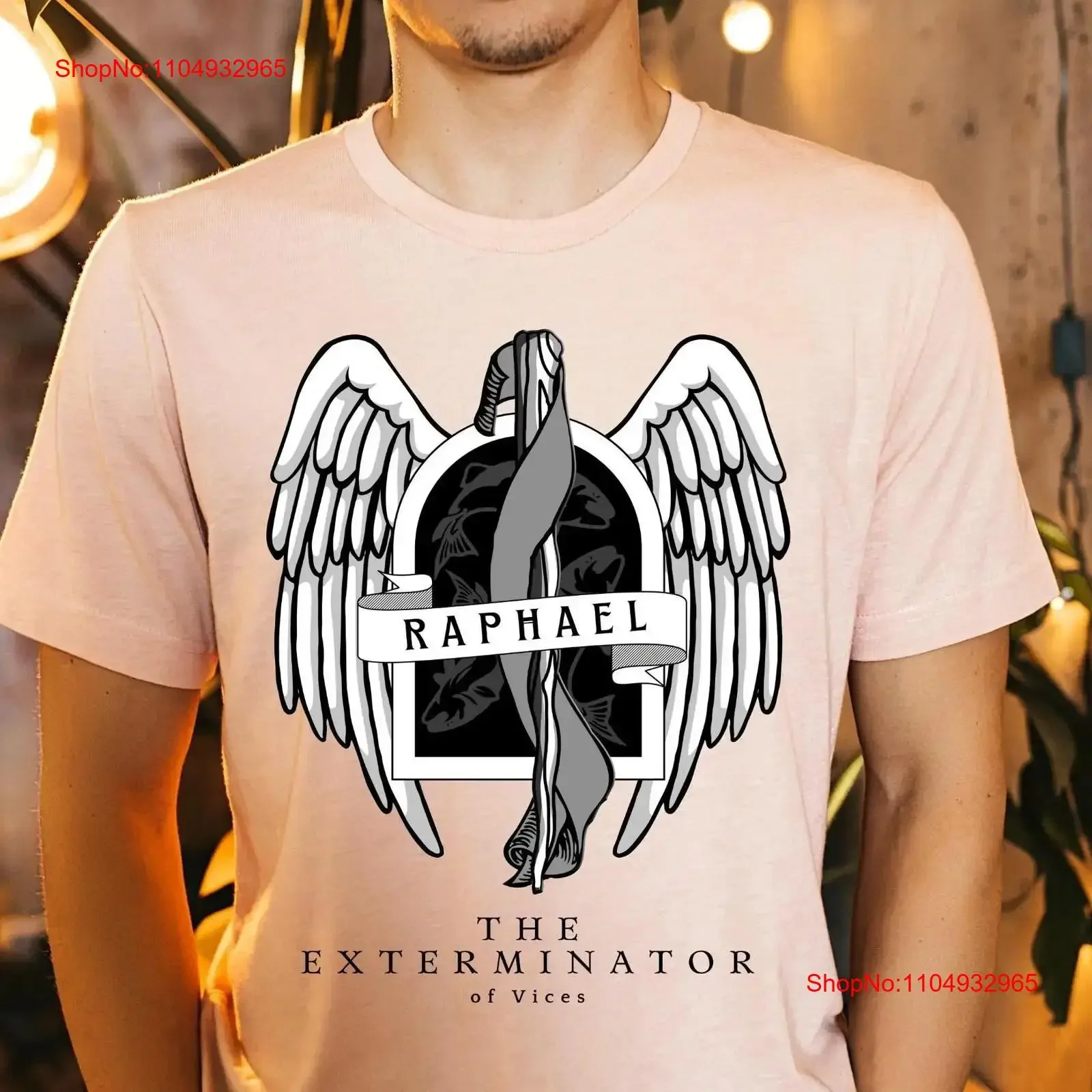 

Saint Raphael the Archangel Exterminator of Vices Pray for Us Catholic Apparel Clothing T shirt Men UNISEX vintage Washed