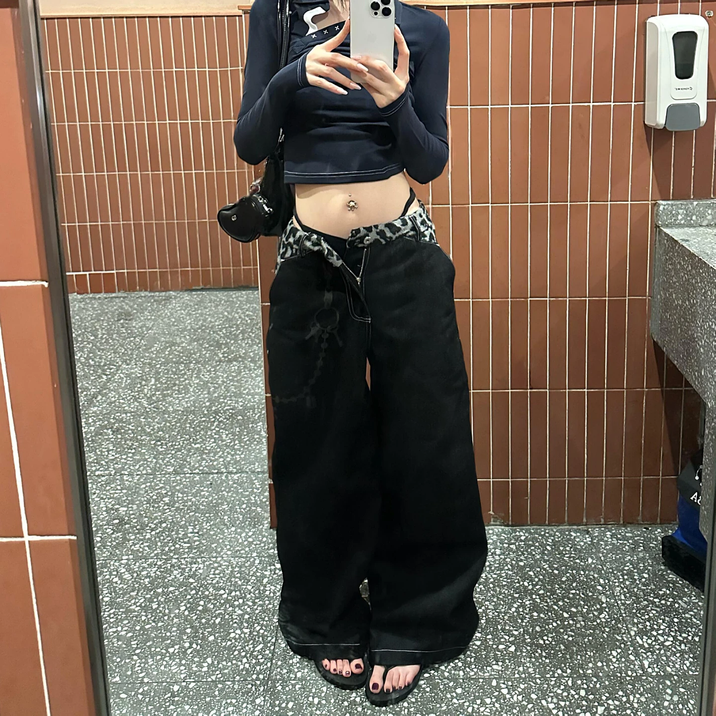 Женские мешковатые джинсы с леопардовым принтом Abi Y2k, японская уличная одежда, джинсовые брюки-бойфренды в стиле кибер-панк, гранж, Харадзюку, ковбойские брюки 2000-х годов, новинка