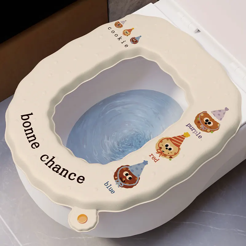ユニバーサル四季通用トイレシートクッション-香り付き-防水-汚れ防止-粘着式トイレシートリングカバーパッド