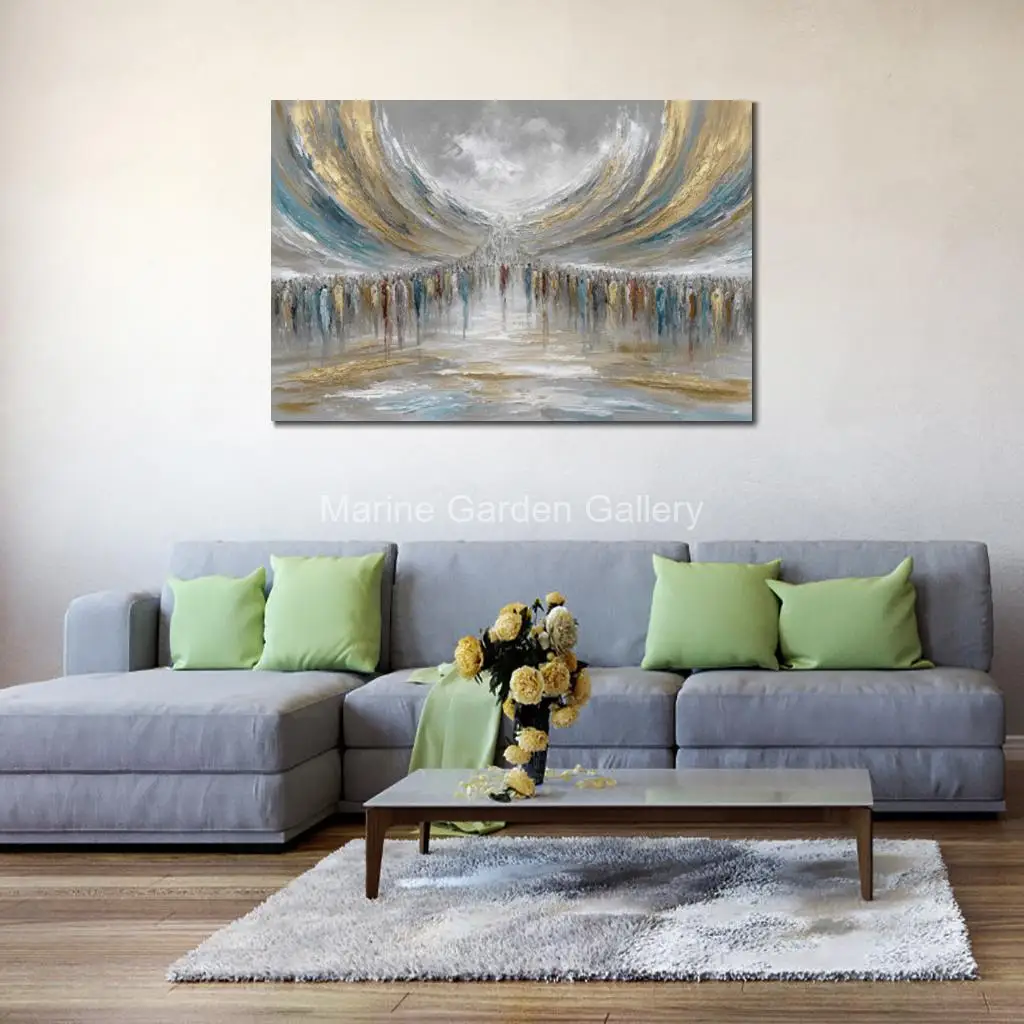 Crossing the Red Sea Moses Jewish Oil Painting Hand Painted Biblical Wall Art Textured Canvas for Large Living Room Judaica Gift
