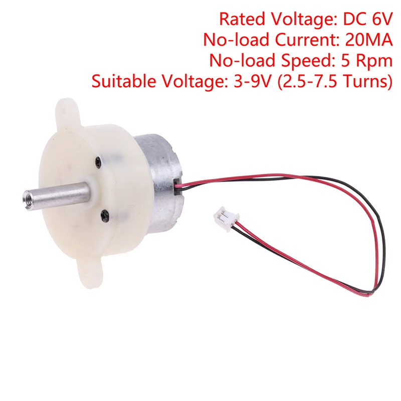 1pc DC 6V 5 RPM Mute Gear Motor High Torque Slow Speed Micro Electric Gearbox Forward and Reverse