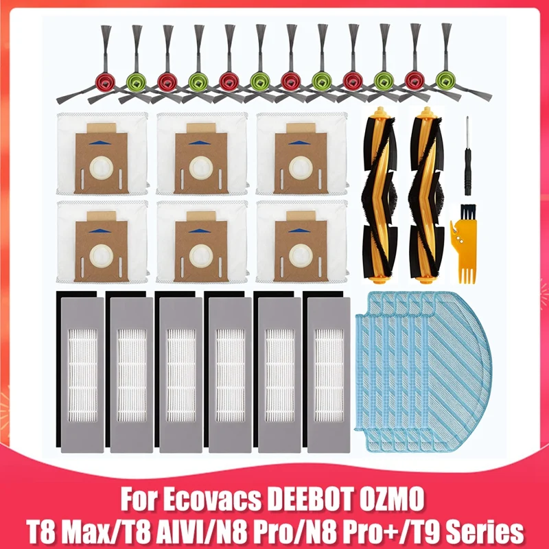 

Accessory Kit Replacement For Ecovacs DEEBOT OZMO T8 Max T8 AIVI N8 Pro N8 Pro+ T8 T9 Series Robot Vacuum Cleaner