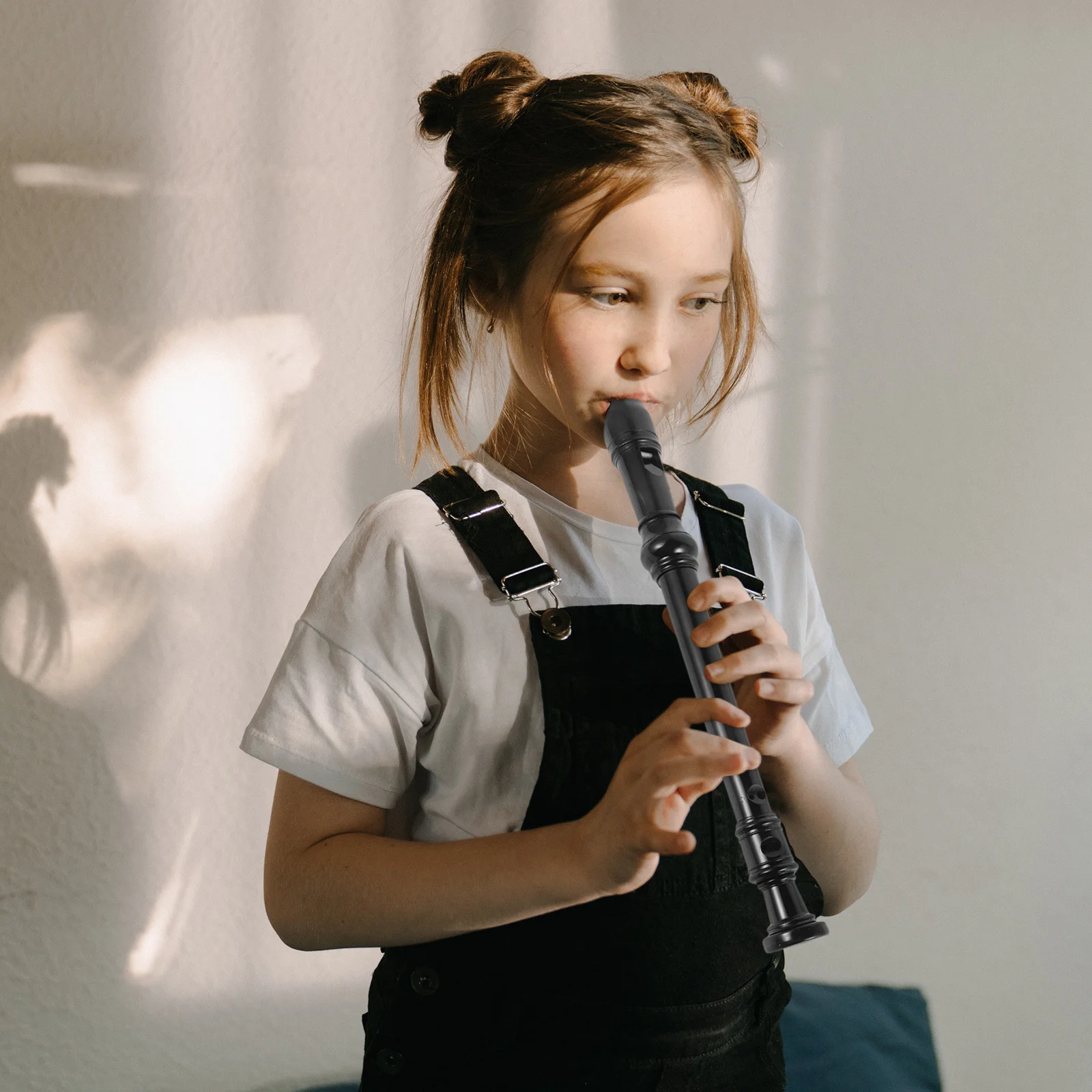 

8 Holes Plastic Soprano Recorder Black For Kids Beginners Wind Instrument Classroom Music Practice Starter Kit Children Clarinet