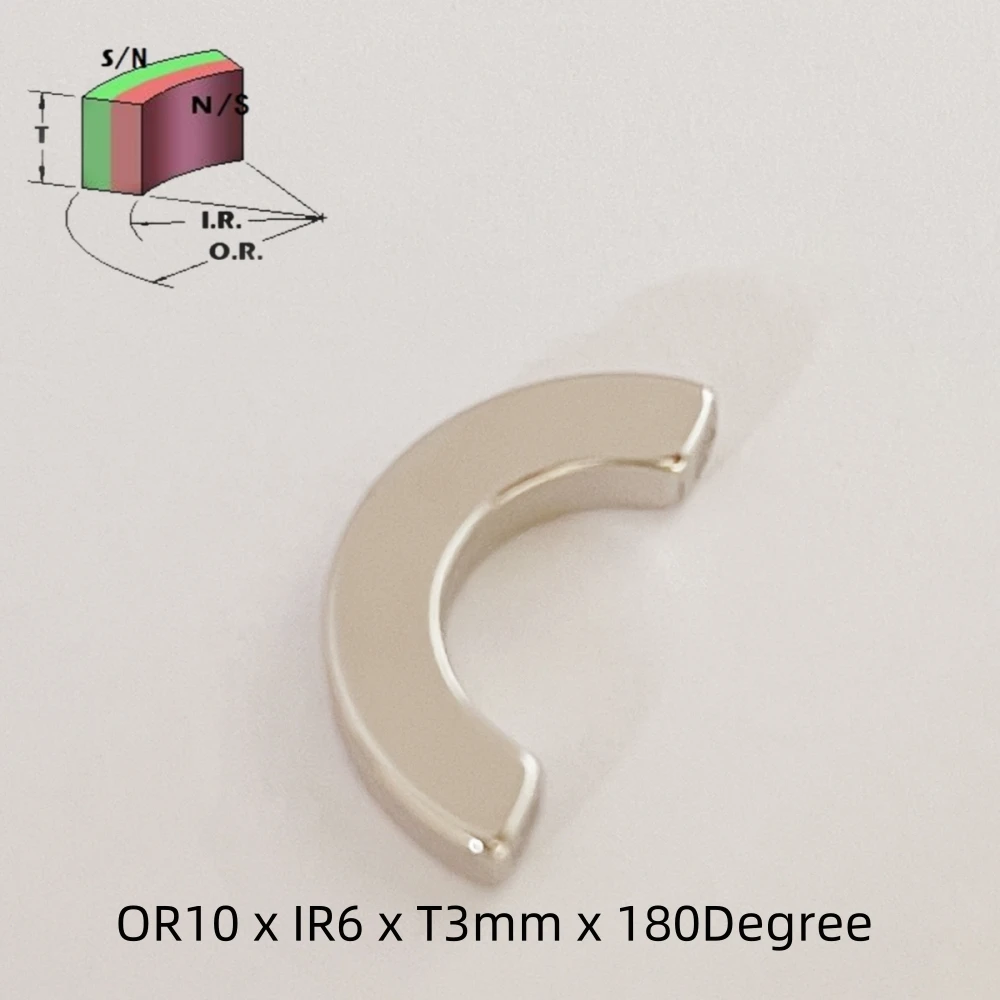 8pcs Segment Imans Refrigerator Magnets Whiteboard Workshop Suitable Tools Workplace Magnetic Arc Motor Magnet OR10xIR6xT3mm