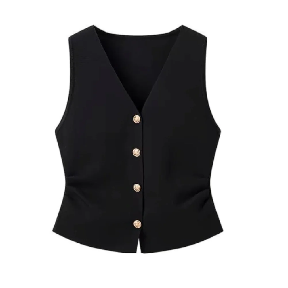 Casual Tank Top Women's Sleeveless Top Slight Stretch Elasticity Solid Color Design for versatile Women Clothing Tank