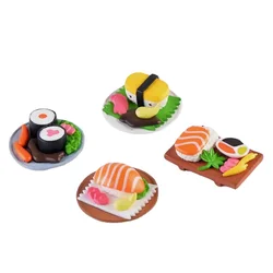 4 stks/set Creatieve Heerlijke Sushi Miniatuur Voedsel Leuke Ornamenten Miniatuur Pop Voedsel Sieraden Diy Craft Accessoires Home Decor