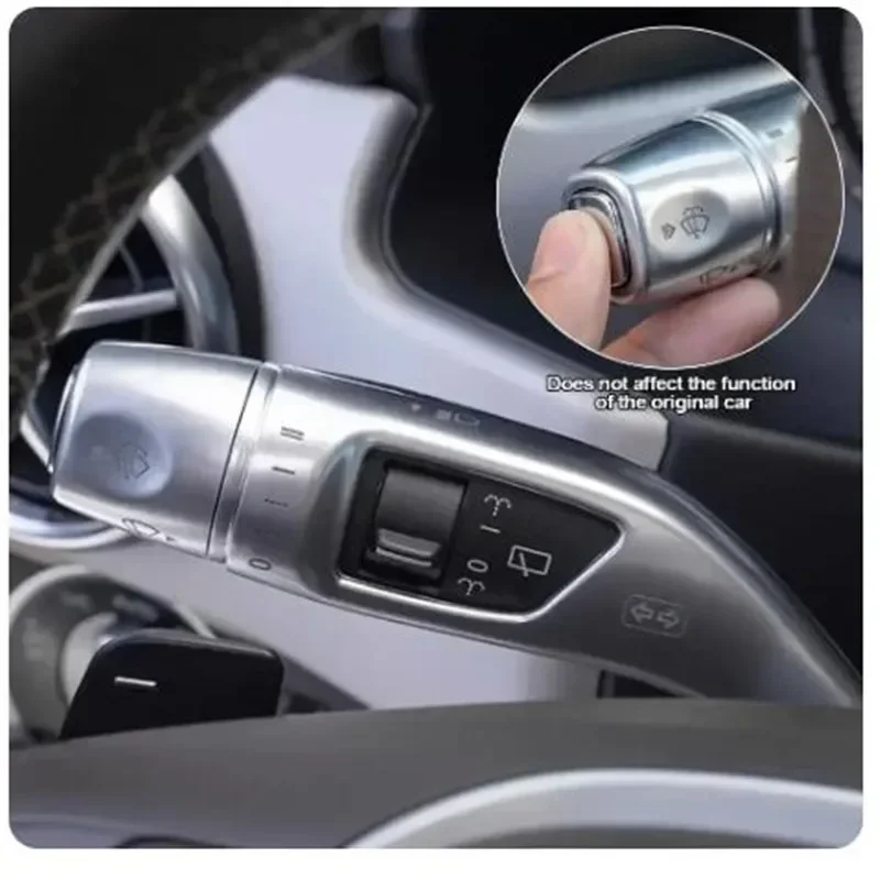 Car Steering Wheel Wiper Lever Sequins Gear Shift Trim Sticker Covers For For Mercedes Benzs CLA GLC C E S Class W205 W213 X253