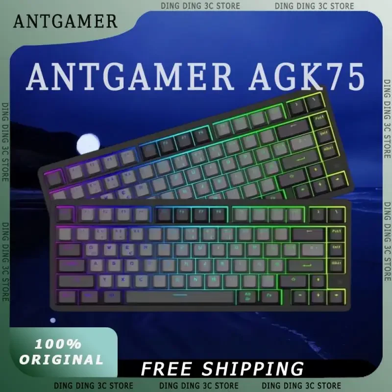 ANTGAMER AGK75 Magnetic Switch Mechanical Keyboard 3-Mode 8K Return Rate Aluminium Alloy RGB Hot Swap Waterproof Gaming Keyboard