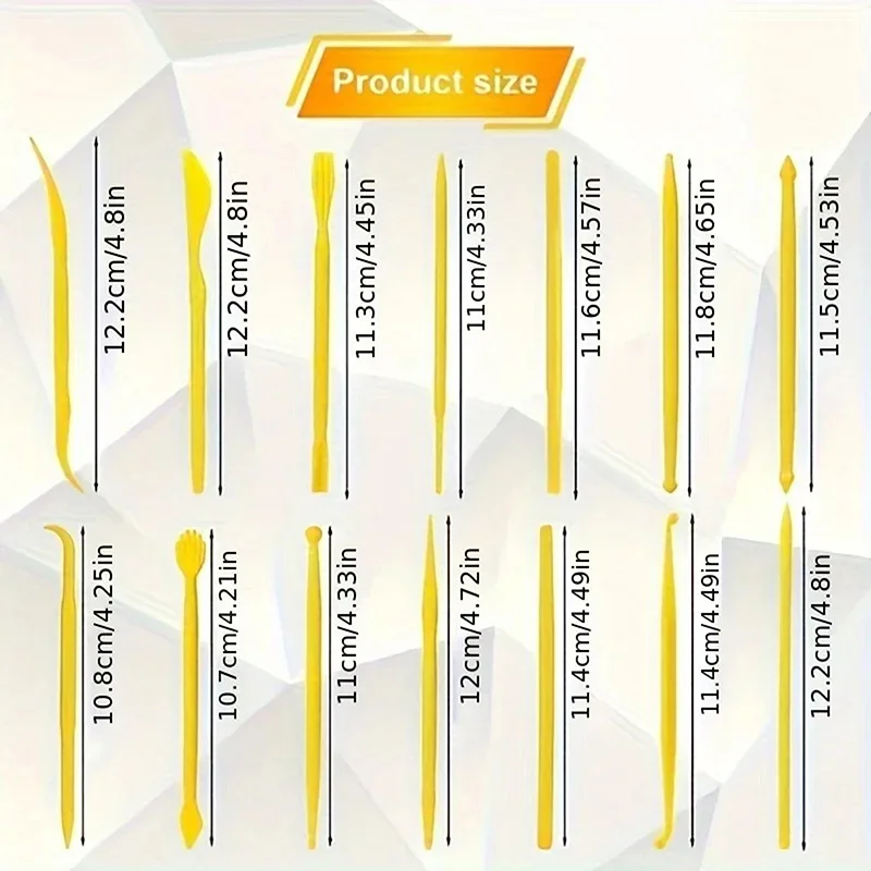 [YU]14Pcs Pottery Tool Plastic Clay Sculpting Tools Set Polymer Carving Knife Kit For Pottery Modeling Embossing Styling DIY Art